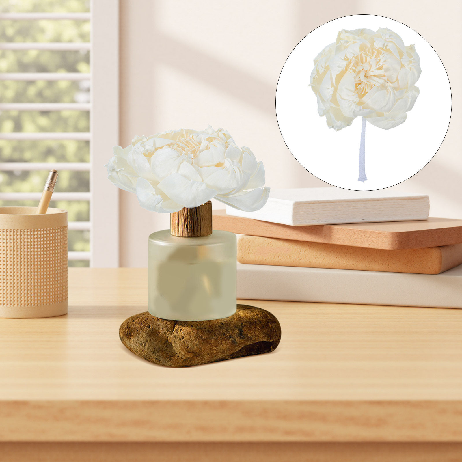 Home Fragrance With Essential Oils - Peony Head Fragrance Diffuser 12Cm Faux