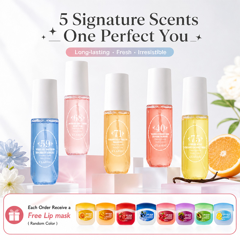 Home Fragrance Jasmine - Perfume Mist Body Spray 5 Scents