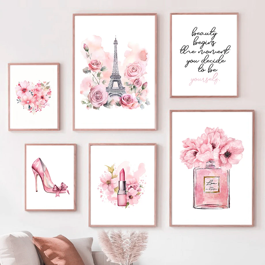 Paris Fashion Art Poster Pink  - đánh giá và giá Home Fragrance Bottle